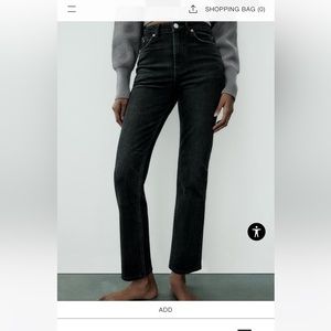 Zara trf stove pipe jeans with high waist size 6